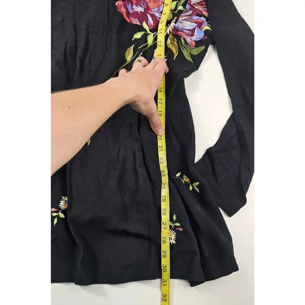 Free people open back coquette cottagecore S tunic dress top long sleeve peasant